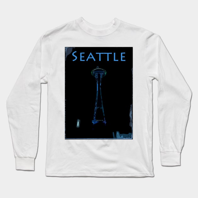 Seattle Space Needle Long Sleeve T-Shirt by WelshDesigns